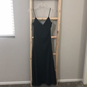 Black long satin dress